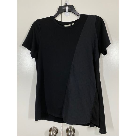 LOGO Lounge Black Short Sleeve Tunic T-Shirt Top Mixed Media Medium - Picture 6 of 8